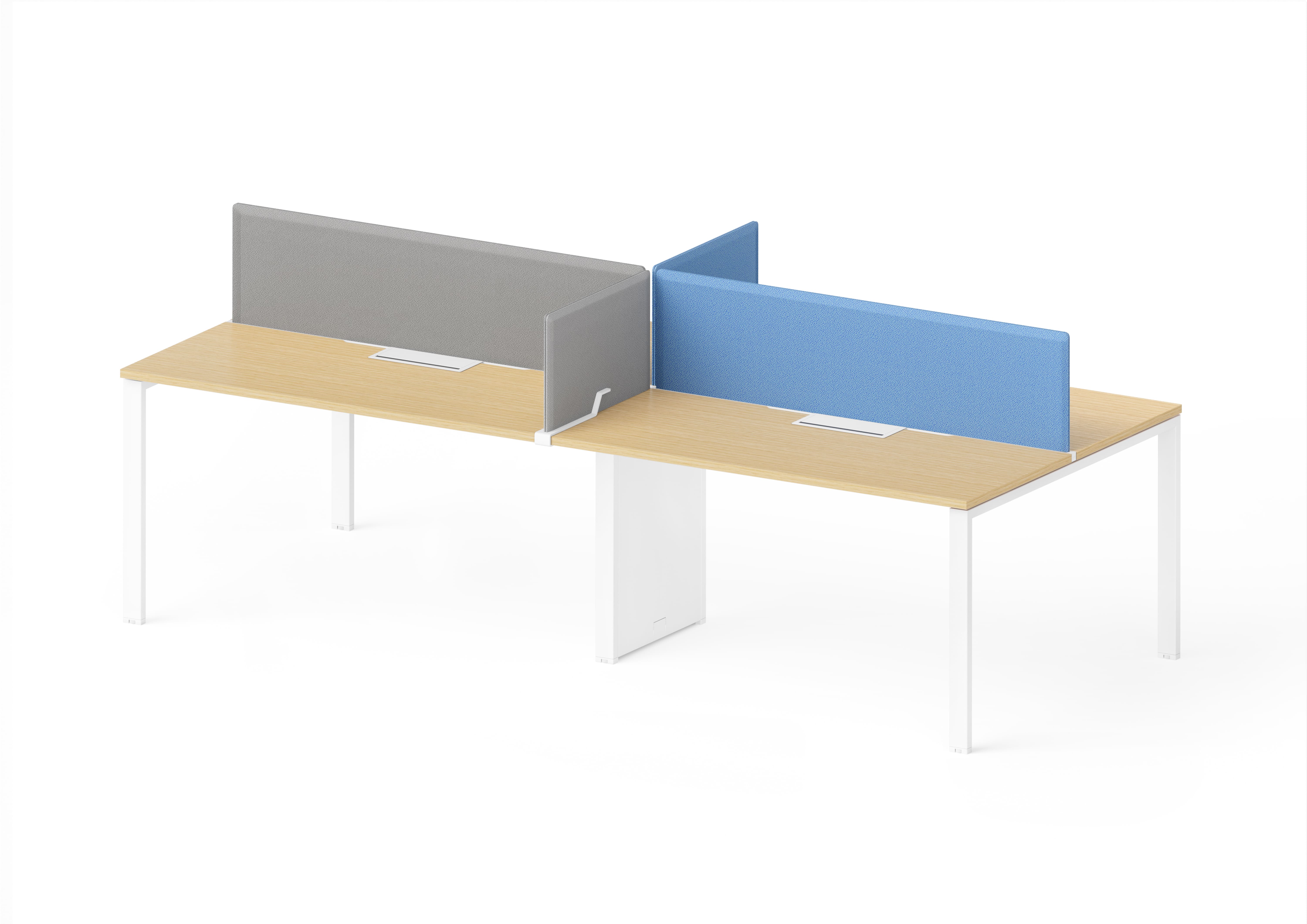 1 - Avail Go Double Bench with Desktop Bevel Frameless Screen and ...